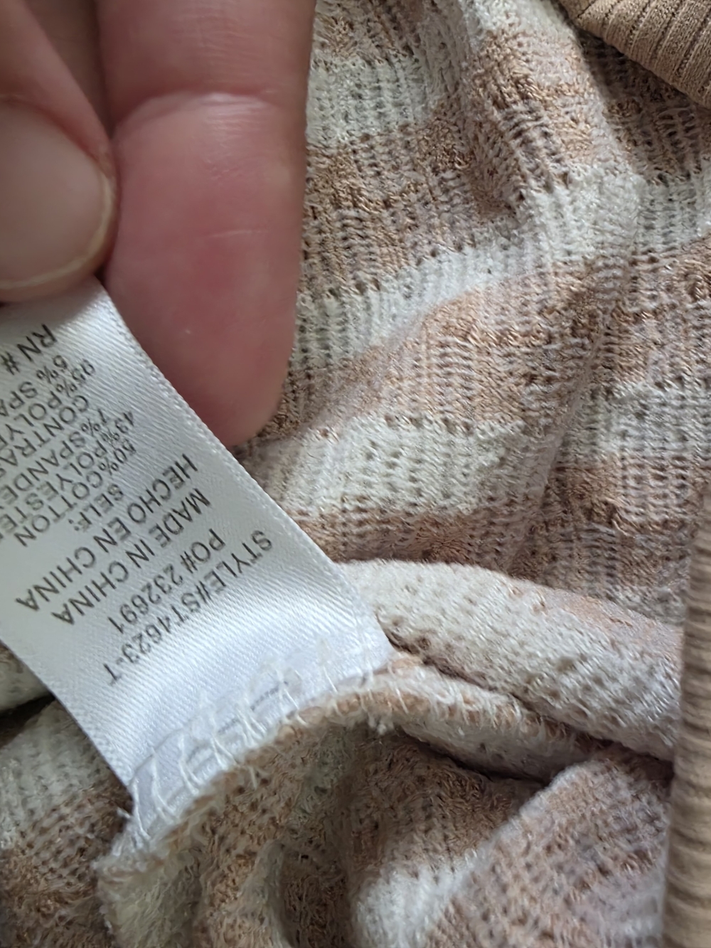 Beige & White Striped Knit Polo Mini Dress - Picture 4 of 8
